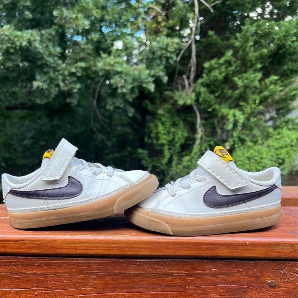 Nike Court Legacy Toddler 9 Cream Brown Easy On Casual Play School Sneakers